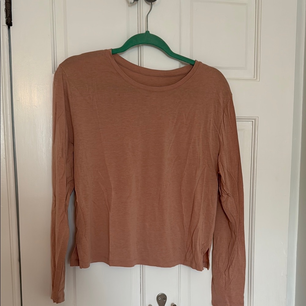 Girlfriend Collective Pink Long Sleeve Crop T-shirt